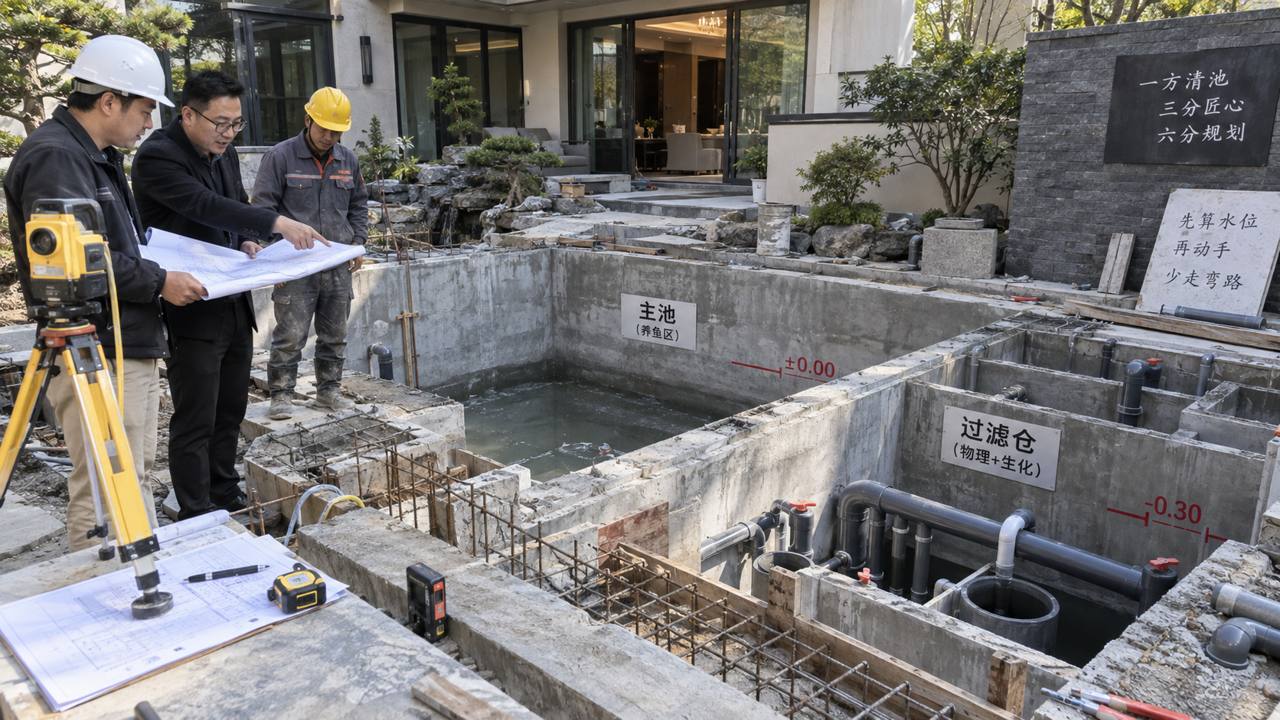 鱼池过滤仓水位为什么要提前算？主池、过滤仓、清水仓和溢流关系怎么确定