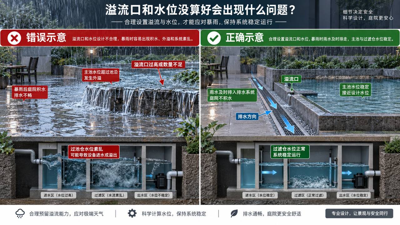溢流位置和水位安全余量的差异对比
