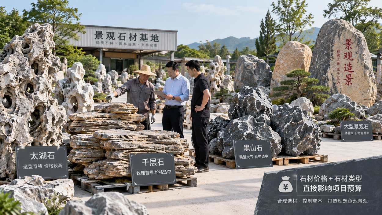 图：景观石材基地选石与预算指南