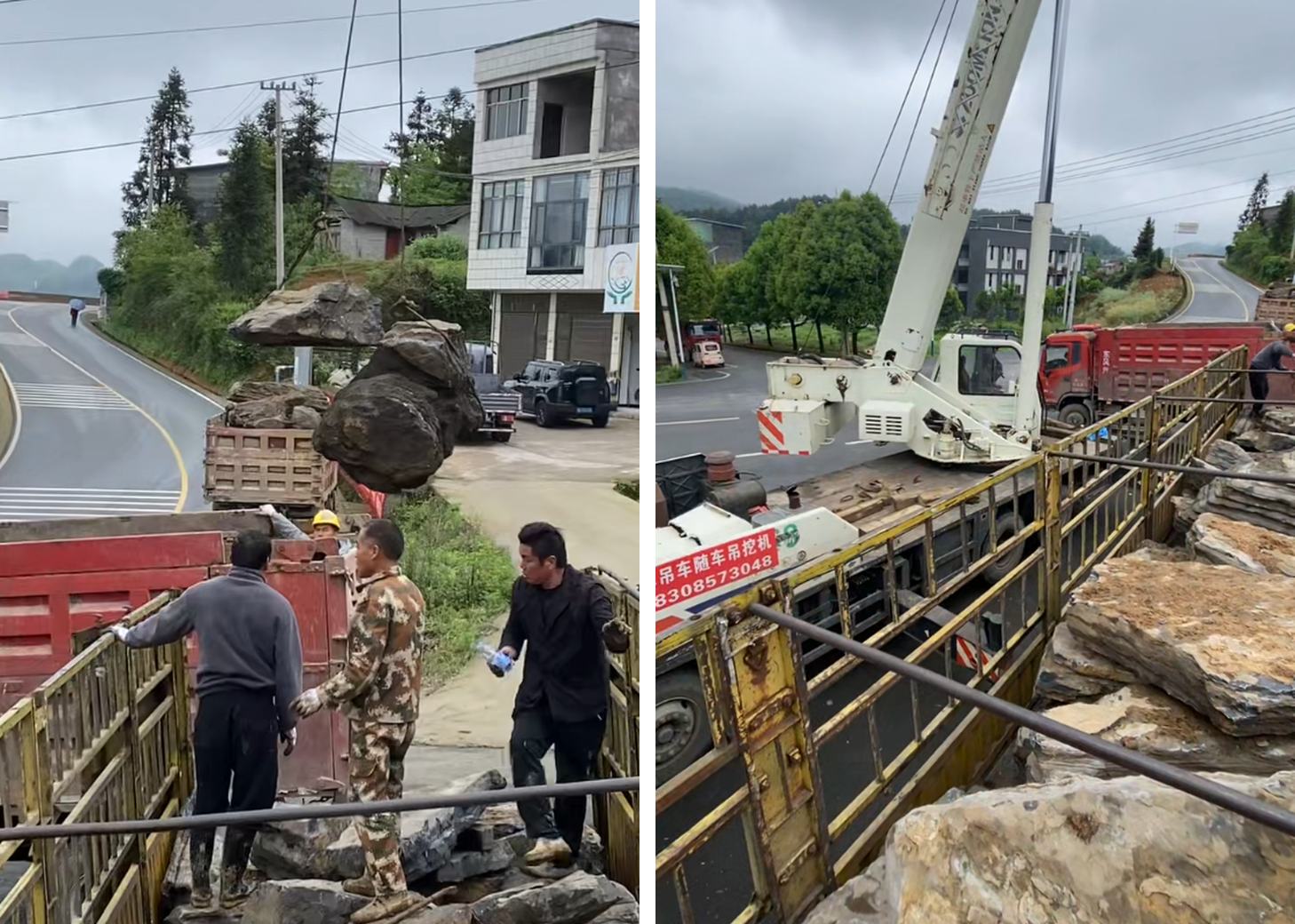 左：继续补充中部骨架 右：主峰与次峰逐层衔接