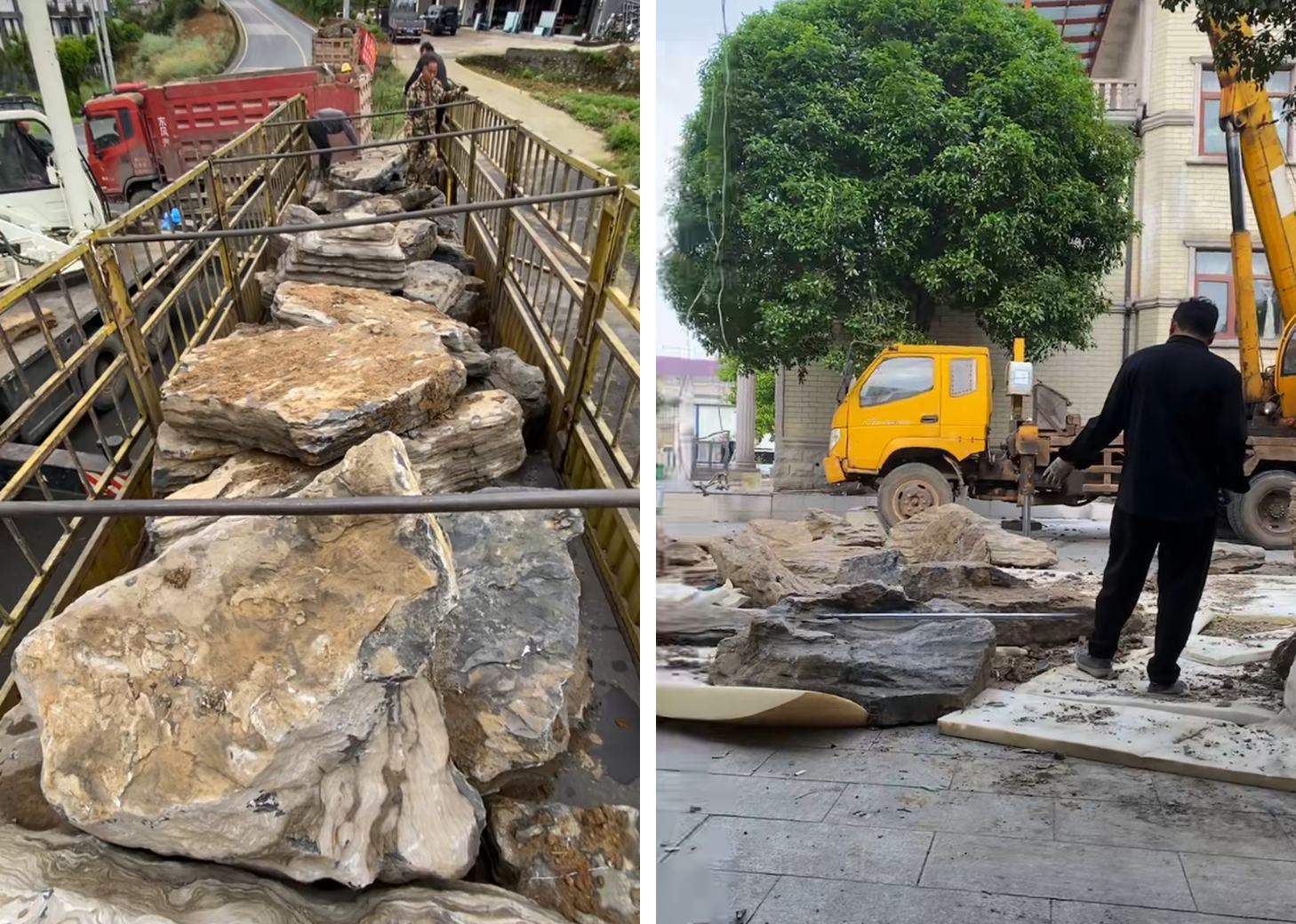 左：中后期复核层理与缝隙 右：整体轮廓进入细部调整