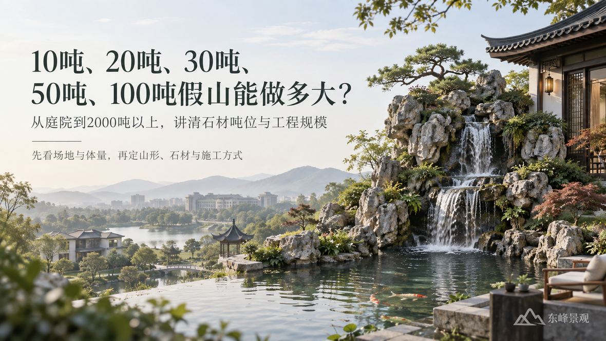 图1 文章封面图:从10吨到2000吨以上,理解假山吨位与工程规模