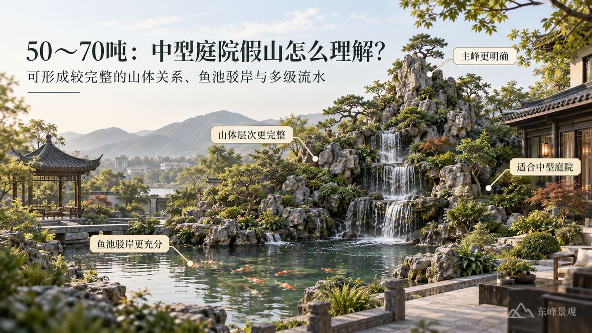 图5 50吨到70吨,适合较完整的中型庭院假山