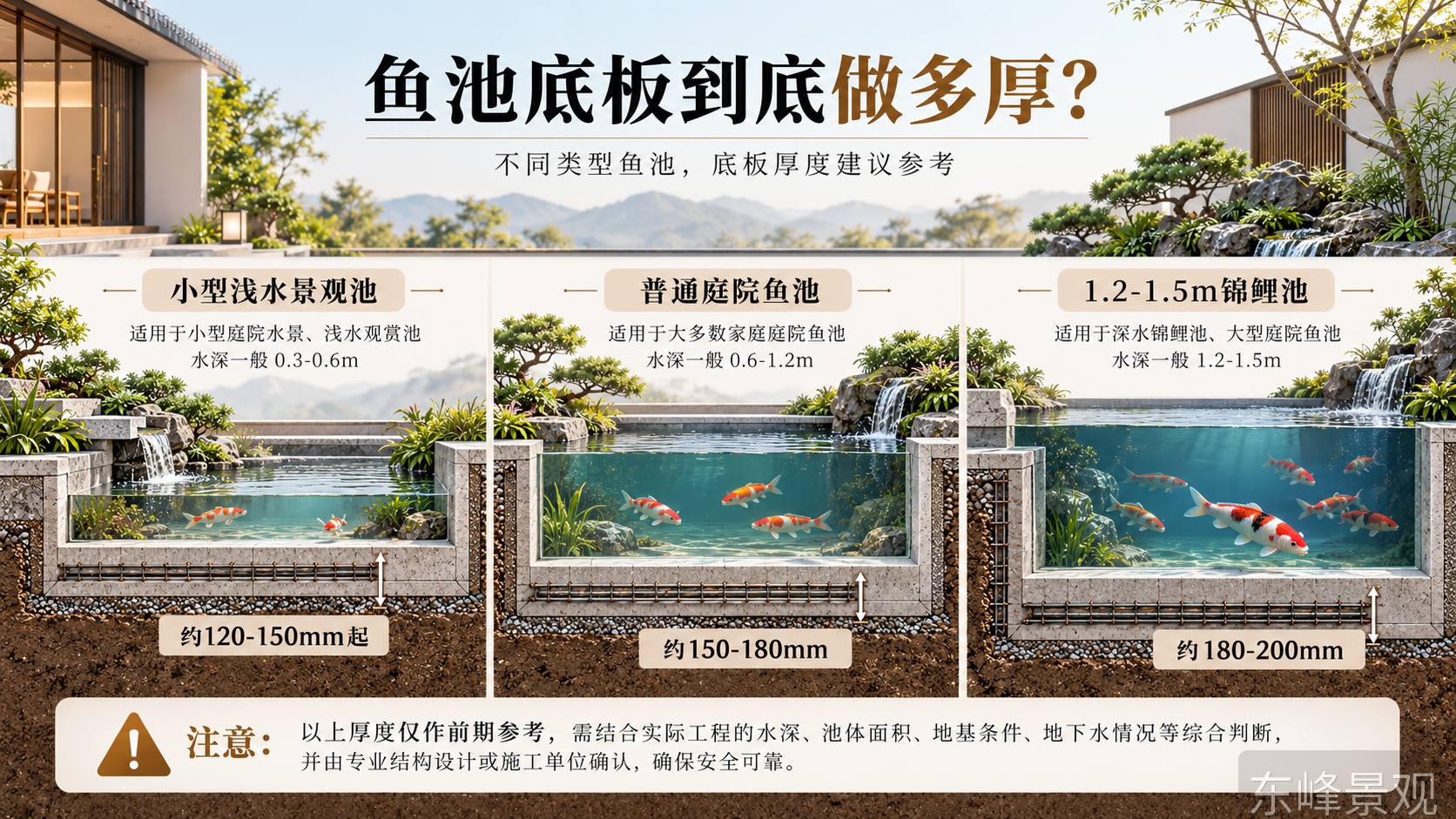 图2:鱼池底板厚度常规参考图