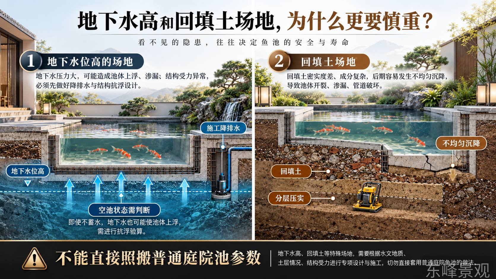 图6:地下水高与回填土场地处理示意图