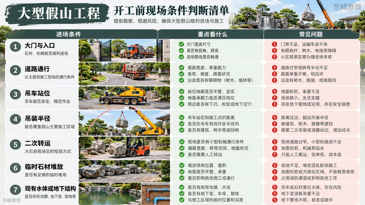 图8 开工前可按“进场—吊装—转运—堆放—地下结构”做一轮完整核查。